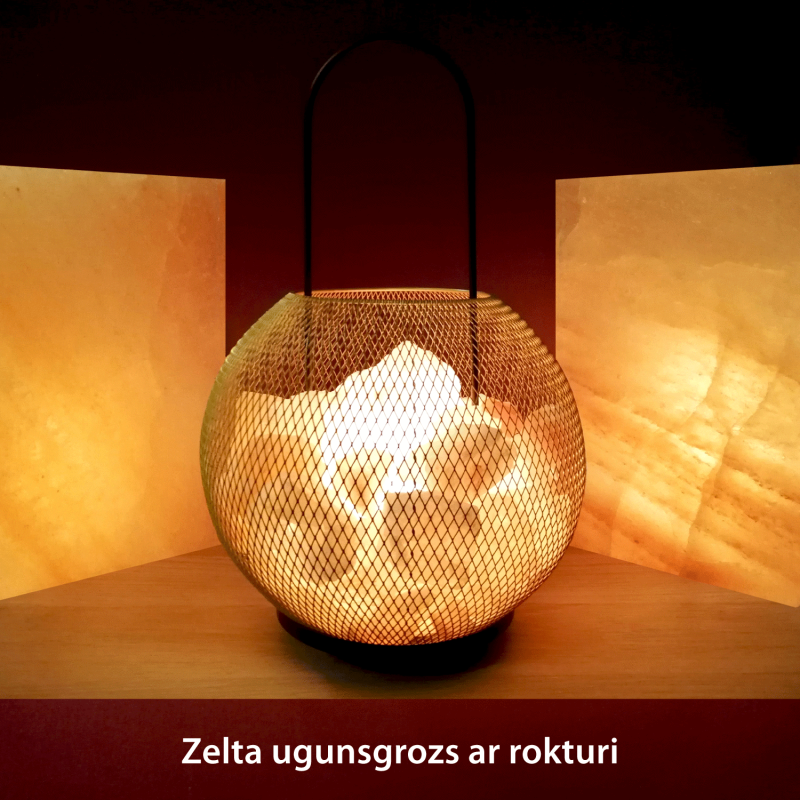 Sāls lampa Zelta ugunsgrozs ar rokturi