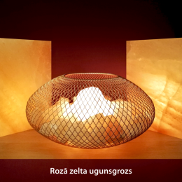 Sāls lampa Rozā zelta ugunsgrozs